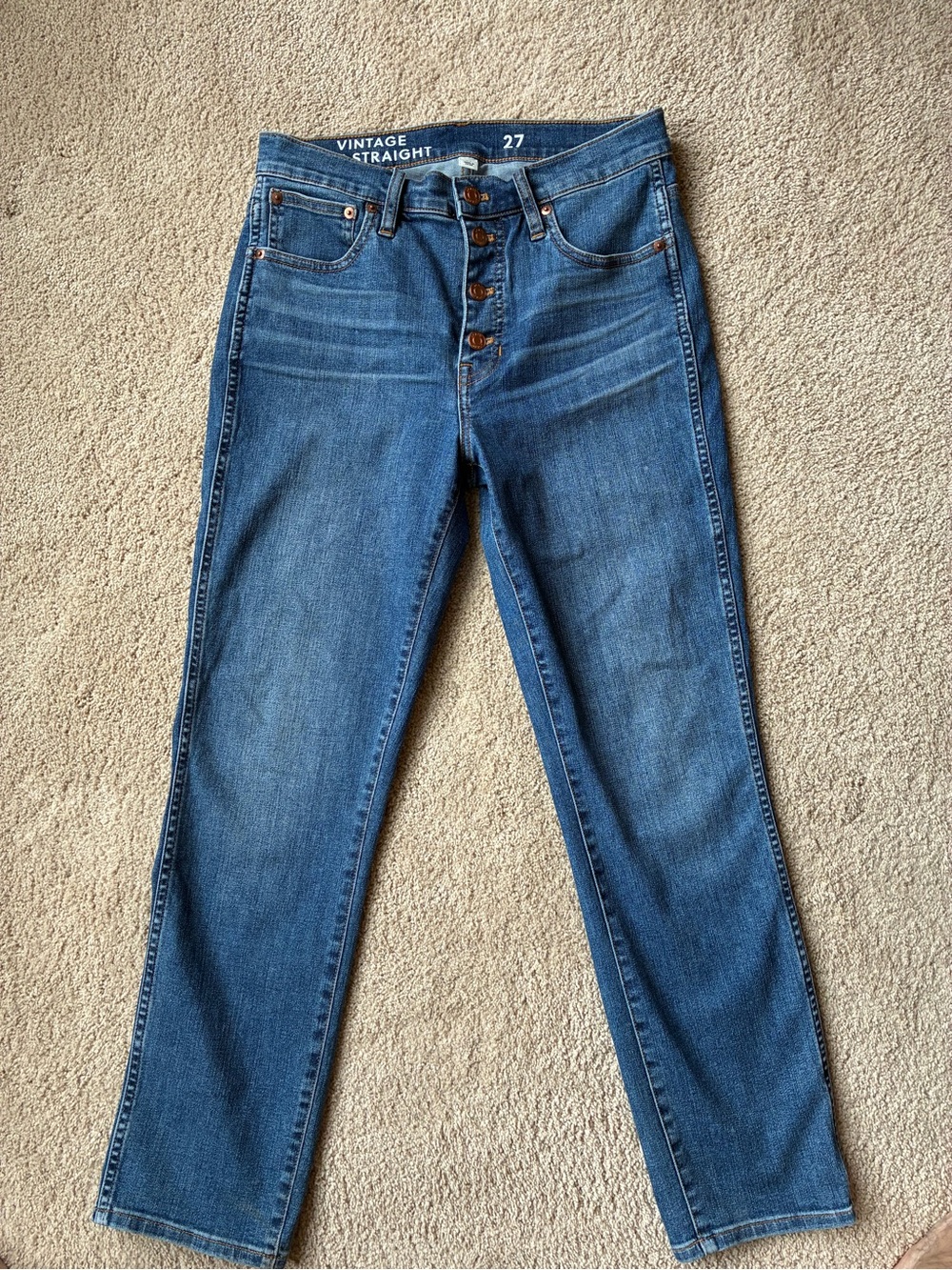 J. Crew Straight-Leg Women's Jeans in Medium Blue Denim